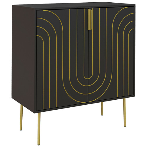 Credenza mdf nera con ante - mdf, art