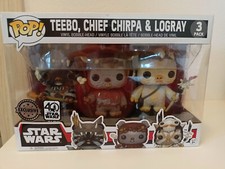 Funko Pop  STAR WARS  Teebo, Chief Chirpa & Logray 3 Pack 40 Years Exclusive !