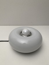 Lampada Tavolo Guscio By S.t.L Studio per Lamperti In Vetro Opalino 70s Italy