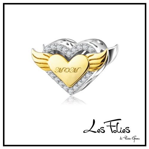 Charm cuore oro - charm, mamma