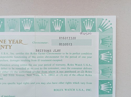 Rolex garanzia warranty paper - warranty,