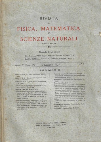 Rivista fisica matematica - di,