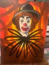 Olio su tela di Clown, con Certificato originale sul retro. Di Romano Mussolini