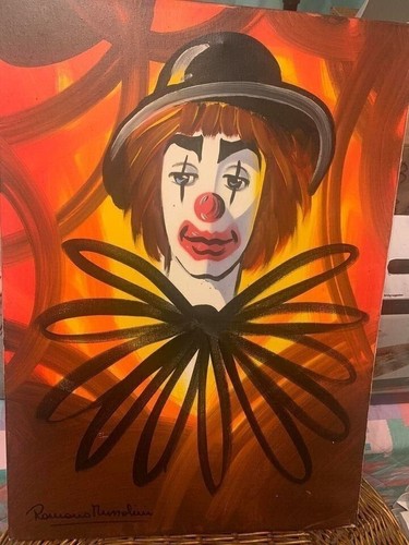Olio tela clown con - olio,