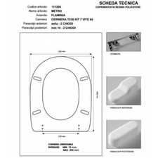 Copriwater Flaminia  METRO BIANCO Cerniera Cromo-Sedile-Asse Wc