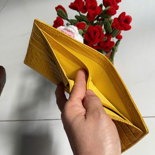 Portafoglio uomo bifold giallo