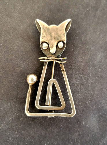 Spilla gatto astratto - , vintage