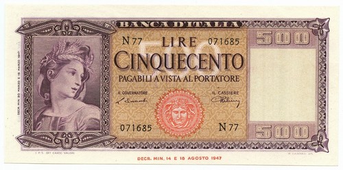 500 lire italia - italia, ornata