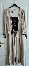 Abito * costume tradizionale * casa di campagna * lungo * zip * 36 * S * beige nero * 70% lino