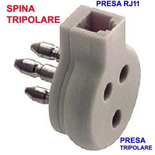 Spina tripolare telefono - tripolare,