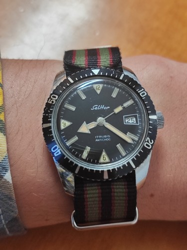 Orologio vintage selhor diver - vintage,