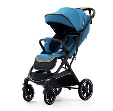 Passeggino pieghevole leggero multifunzione 4 ruote ammortizzato Colore Blu