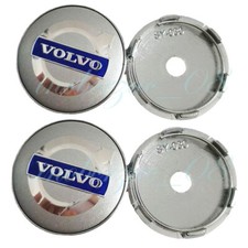 4x 60 mm argento Car Wheel coprimozzo alluminio emblema copricerchio copriruota per Volvo