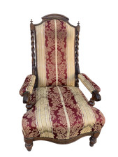 Antica poltrona da riposo colonne a torchon della fine dell'800
