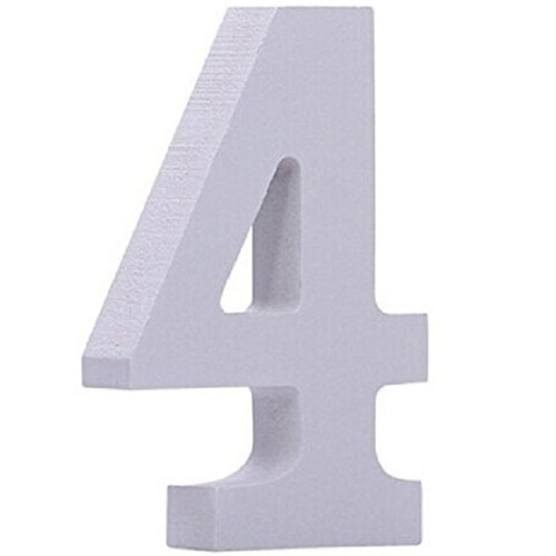 Numero legno bianco 11cm - numero, in
