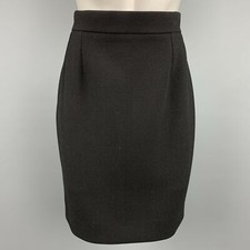 Gonna A Matita In Crepe Di Lana Nera CHANEL Taglia 10