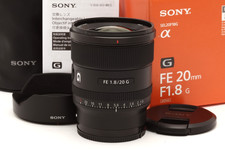Obiettivo Sony FE 20mm f1.8 G molto pulito con cappuccio, custodia, istruzioni e scatola #49538
