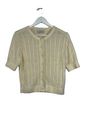 & Other Stories Cardigan Maglione Donna Crema Maglia Cavo Piccolo 