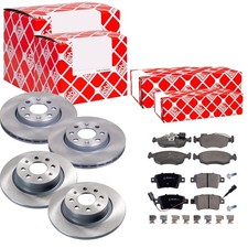 Dischi freno Febi ventilati anteriori+posteriori+pastiglie freno per Fiat Punto Grande
