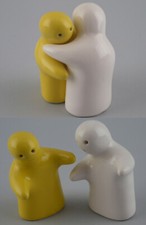 9946002 Ceramica Sale Agitatore Pepe Fantasmi Si che Abbracciano Giallo-Bianco