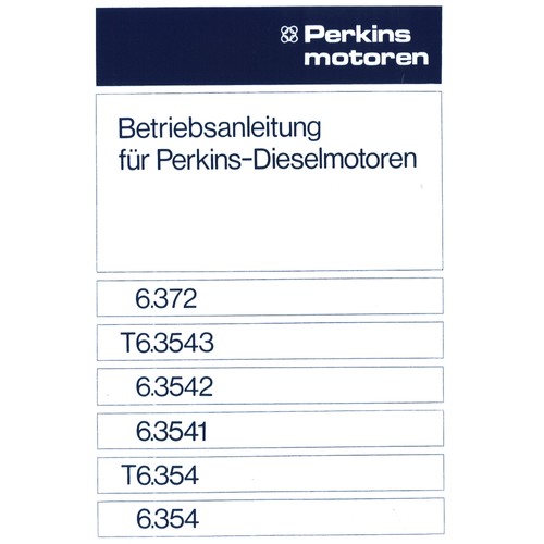 Perkins 372 3543 6 3542 - t6.3543, 6.3542