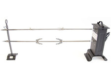 KIT GIRARROSTO ELETTRICO PER CAMINETTO CON 2 SPIEDI E 4 FORCHETTE