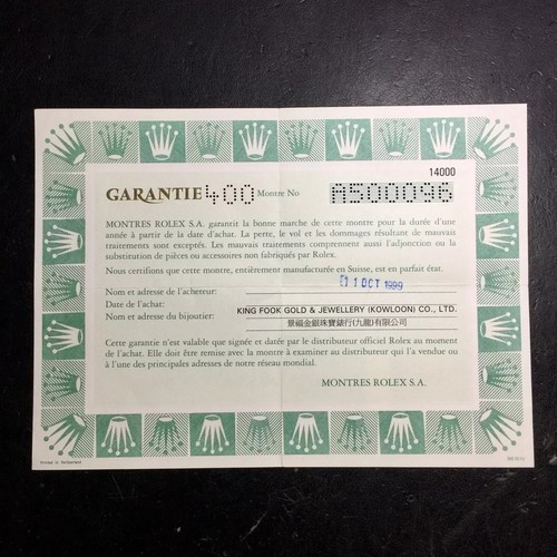 Rolex certificate guarantee - rolex,