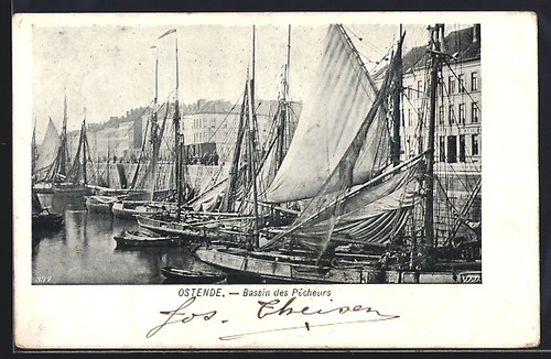 Cpa ostende bassin des - cpa,