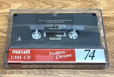 Maxell UDII CD 74 Cromo Vuoto Audiocassetta 74 Minuti Nastro Nuovo Aperto Stock