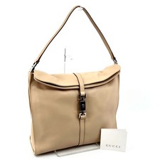 Gucci Jackie borsa a tracolla pelle beige autentica 376T0342