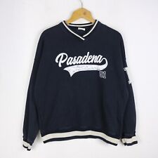 Pullover Pull&Bear Taglia M Oversize Uomo Cotone Blu Logo Sportivo Girocollo