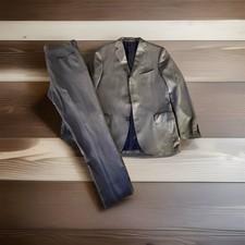 Lardini Men’s Suit IT 54 Grey Pinstripe 100% Wool Made in Italy