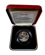 [NC] INGHILTERRA 50 PENCE 1994 D-DAY - ARGENTO PROOF BOXED (a275)