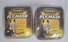 Pyranha Fly Mask Standard Yearling/LG Pony senza orecchie lotto di 2 maschere nuove con scatola