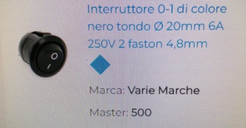 Interruttore tondo incasso - tondo, da