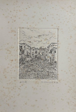 Giovanni Omiccioli Acquaforte Originale Firma Paesaggi Scuola Romana Certificata