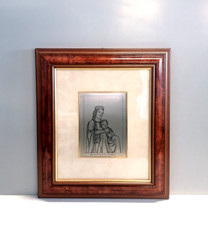Quadro in Argento Bomboniera Madonna con Bambino Gesù 42 x 38 Arte Sacra. Ag 925