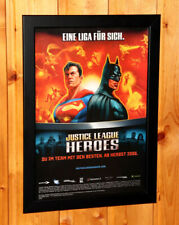 Justice League Heroes piccolo poster / pagina pubblicitaria vintage incorniciata PS2 Xbox Nintendo DS