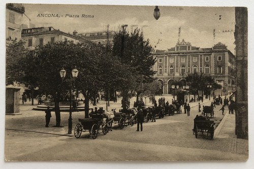 Cartolina ancona piazza roma - ancona,