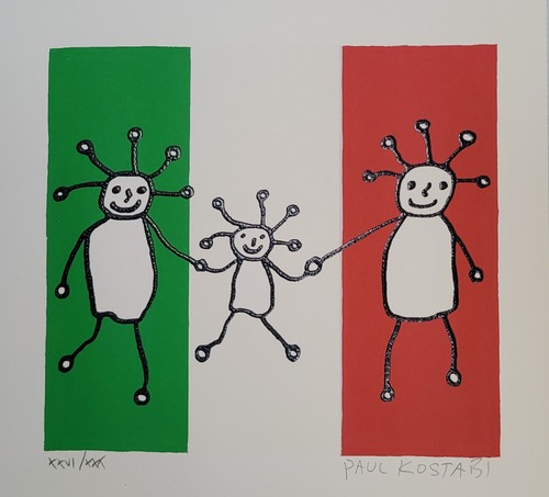 Paul kostabi serigrafia - paul,