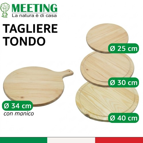 Tagliere tondo legno abete - tondo,