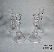 Set 4 portacandele DePlomb cristallo piombo USA 8 pollici base esagonale vintage