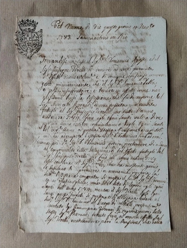 Documento manoscritto 1783