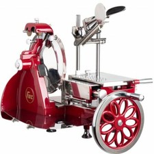 Affettatrice a volano fiorato 300 manuale Fac rossa nuova Curvy Line parti inox