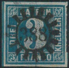 77925 - GERMANIA Bayern - FRANCOBOLLO: Michel # 2 Ib - USATO bel TIMBRO POSTALE #388