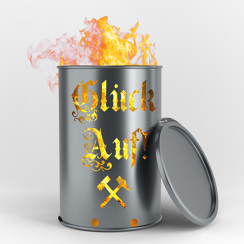 Bidone fuoco felicità - fuoco, su