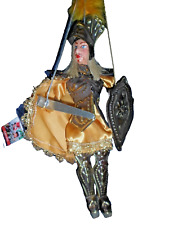 PUPO SICILIANO ASTOLFO MARIONETTA ARTIGIANALE OTTONE h 26 CM