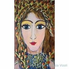 Angelo icona su legno