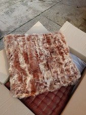 Grande Cuscino Vera Pelliccia Lapin Coniglio rabbit marron Imbottito fatto amano