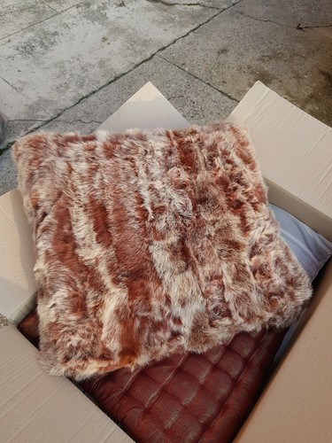 Grande cuscino vera pelliccia - grande,